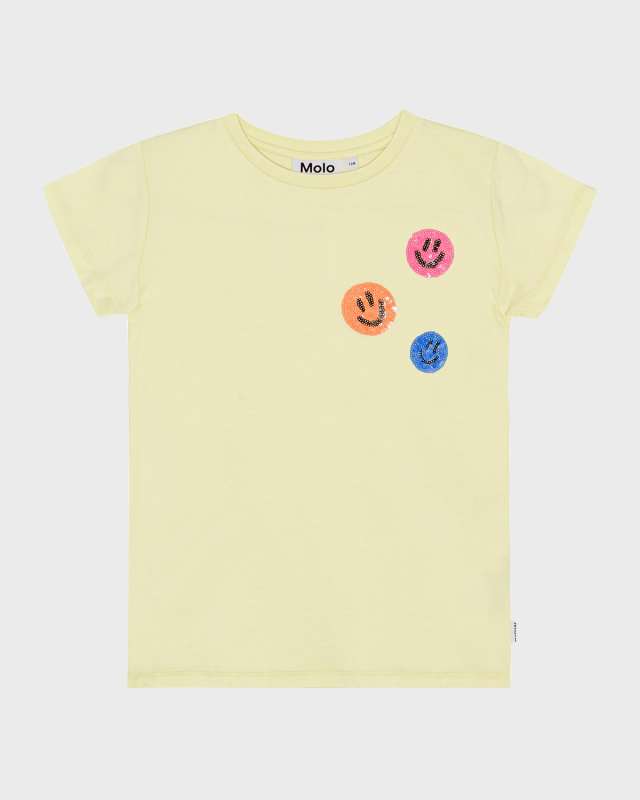 Girl's Ranva T-Shirt W/ Sequin Happy Faces, Size 7-14